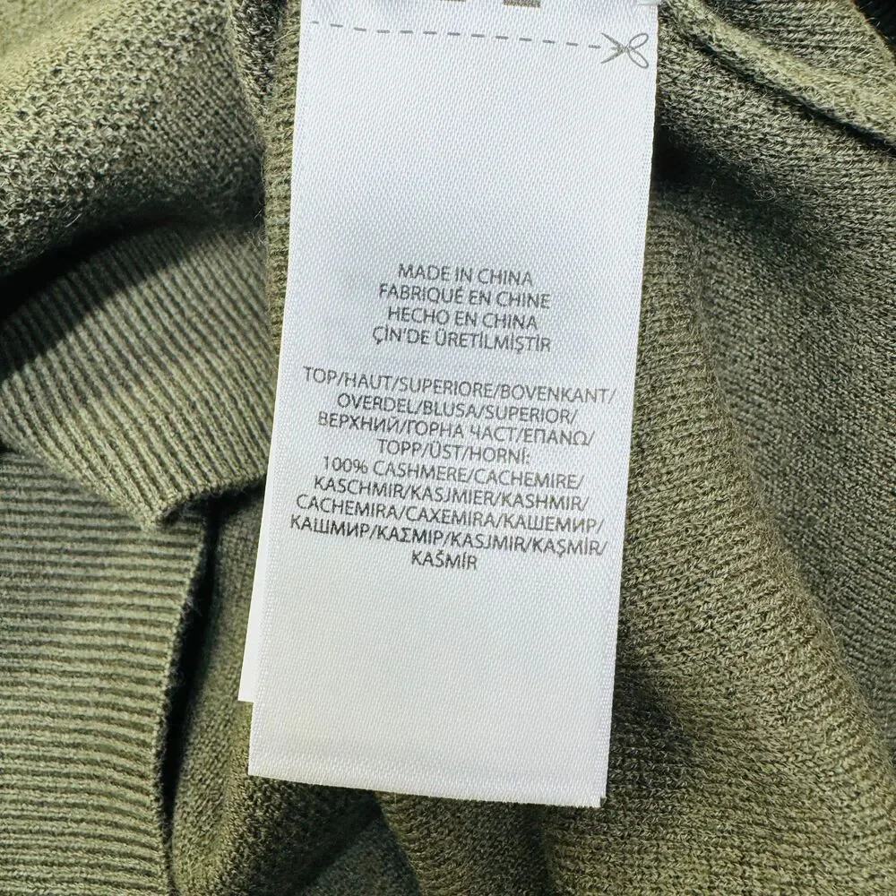 NEW RLX Ralph Lauren 100% Cashmere Crewneck Olive Green Sweater MD